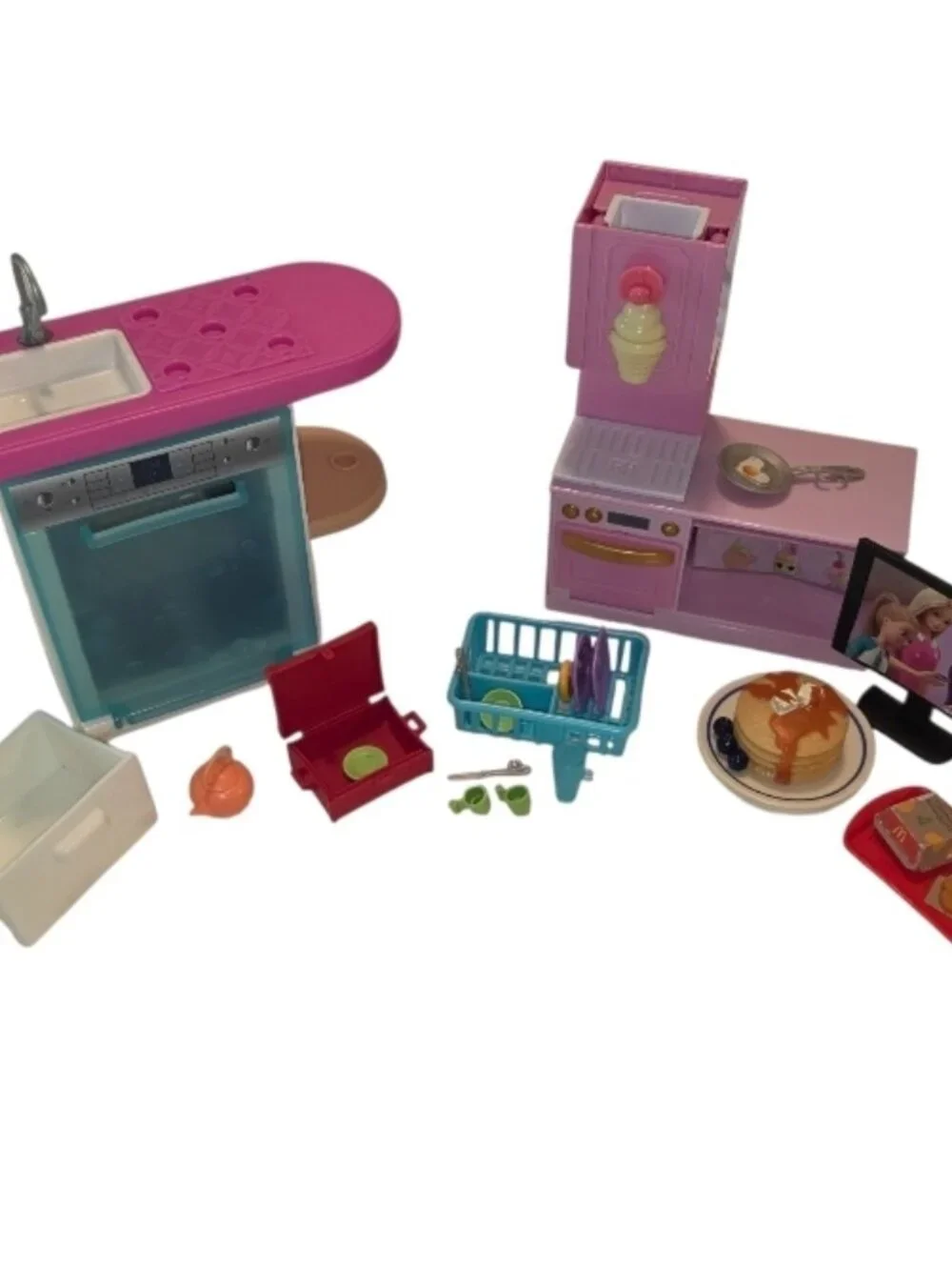 Barbie Accessories Lot Random Toy Kitchen Play Set Sink Dishwasher Oven
